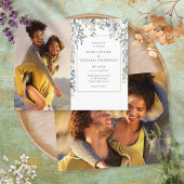 Billig florale Foliage Fotos Hochzeitseinladung