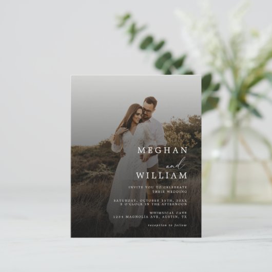 Billig Foto Script QR Code Black Wedding (Stehend Vorderseite)