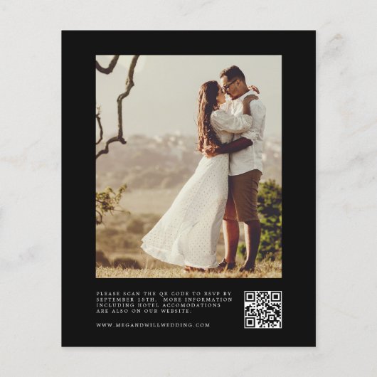 Billig Foto Script QR Code Black Wedding (Rückseite)