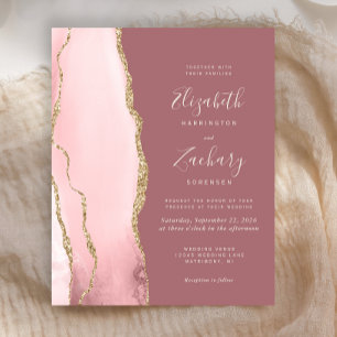 Billig Gold Agate Rose Einladung