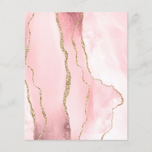 Billig Gold Agate Rose Einladung (Rückseite)