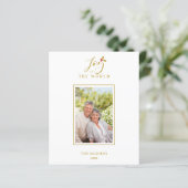 Billig Gold Minimalistisch Chic Weihnachtsfamilie (Stehend Vorderseite)