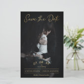 Billig Gold Script Foto Couple Lesbian Gay Wedding (Stehend Vorderseite)