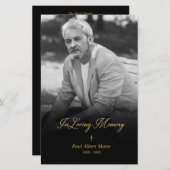 Billig Golden in Love Memory BW Foto Beerdigung (Vorne/Hinten)