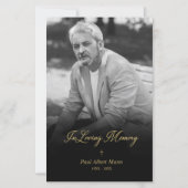 Billig Golden in Love Memory BW Foto Beerdigung (Vorderseite)