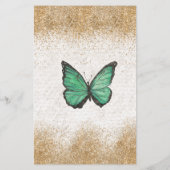 Billig grünes Gold Schmetterling Kinderdusche Einl (Rückseite)