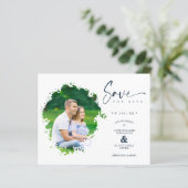 Billig Moderne Grunge Ink Effect Foto Hochzeit (Stehend Vorderseite)