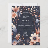 Billig Outdoor Stylish Navy Blue Wedding Einladung (Vorderseite)