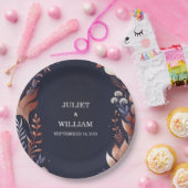 Billig Outdoor Stylish Navy Blue Wedding Pappteller (Party)