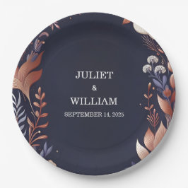 Billig Outdoor Stylish Navy Blue Wedding Pappteller