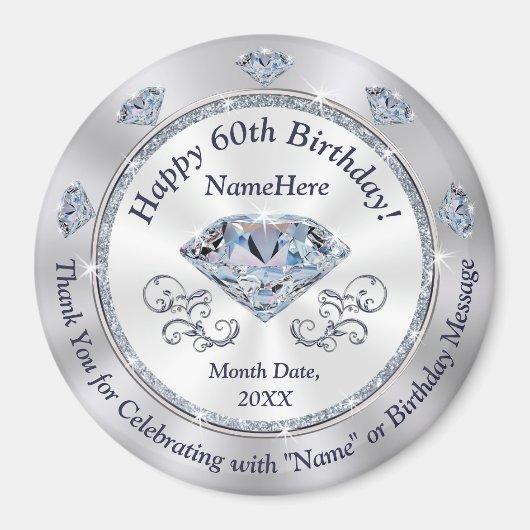 Billig Personalize, Gastgeschenke zum 60. Geburtst Magnet (Vorne)