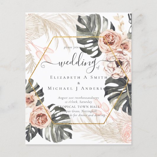 Billig preiswert PAMPAS GRASS TROPICAL Wedding Flyer (Vorne)