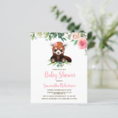 Billig rosa Bärendusche Einladung (Stehend Vorderseite)