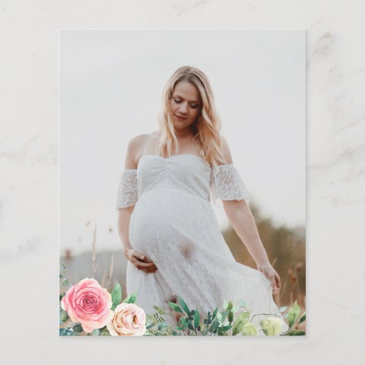 Billig rosa Bärendusche Einladung (Rückseite)