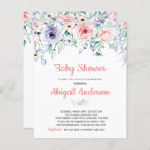 Billig Rosa Bläserndusche Einladung (Vorne/Hinten)