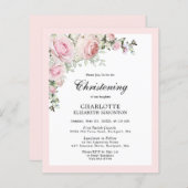 Billig Rosa Blumenwein Einladung (Vorne/Hinten)