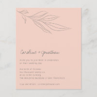 Billig rosa Boho Botanische Hochzeit Einladung