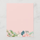 Billig Rosa Rose Kinderdusche Einladung (Rückseite)