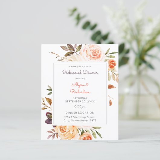 Billig Rosa und Pfirsichblume Probe Abendessen (Stehend Vorderseite)