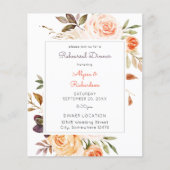 Billig Rosa und Pfirsichblume Probe Abendessen Flyer (Vorne)