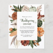 Billig Rustic Green Erntedank Dinner einladen Flyer (Vorne)