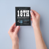 Billig Rustikales Chalkboard Blue Ballon 18. Gebur Flyer (Gruppe)