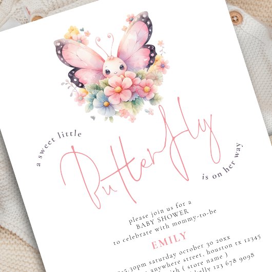 Billig Schmetterling auf dem Weg Floral Baby Dusch