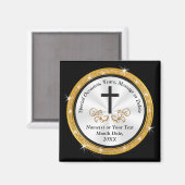Billig Schwarz, Weiß, Gold, Kirchengemeinde Gastge Magnet (Vorderseite/Rückseite)