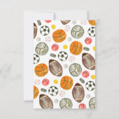 Billig Sportbälle für alle Star Kindergeburtstag Mitteilungskarte (Rückseite)