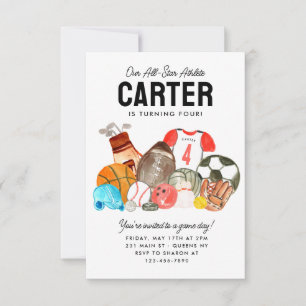 Billig Sportbälle für alle Star Kindergeburtstag Mitteilungskarte