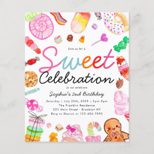 Billig Sweet Celebration Kids Candyland Birthday Flyer