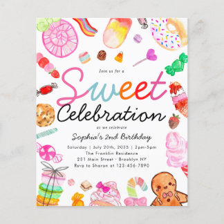 Billig Sweet Celebration Kids Candyland Birthday Flyer