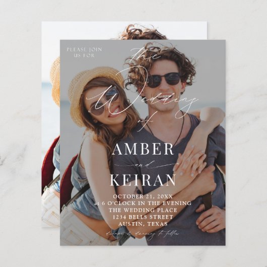 Billig Tinted Shades Foto Wedding (Vorne/Hinten)