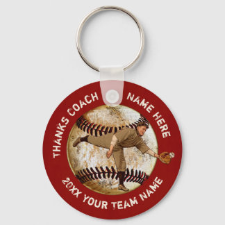 Billig Vintag aussehen Baseball Teamgeschenke PERS Schlüsselanhänger