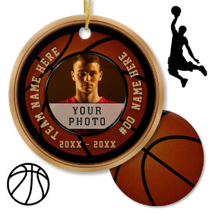 Billige Basketball-Geschenk-Ideen, Ihr FOTO und Keramik Ornament