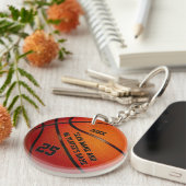 Billige Basketball-Schlüsselanhänger mit drei Text Schlüsselanhänger (Vorderseite rechts)