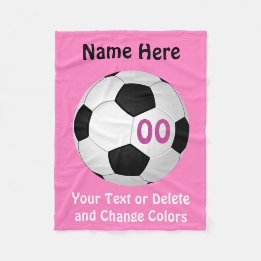 Billige Fußball-Decke mit IHREN FARBEN und TEXT Fleecedecke (Vorderseite)