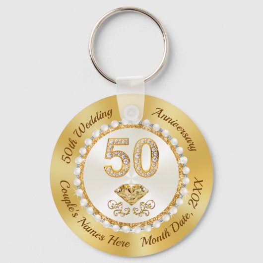 Billige Gastgeschenke zum 50. Hochzeitstag Schlüsselanhänger (Vorderseite)