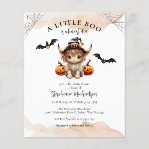 Billige Halloween Kuh Little Boo Baby Dusche einla Flyer