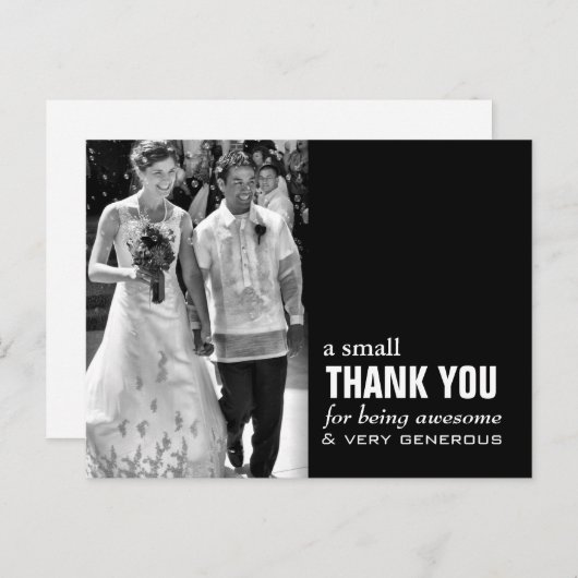 Billige Hochzeit Danke Karte - Foto Funny! (Vorne/Hinten)