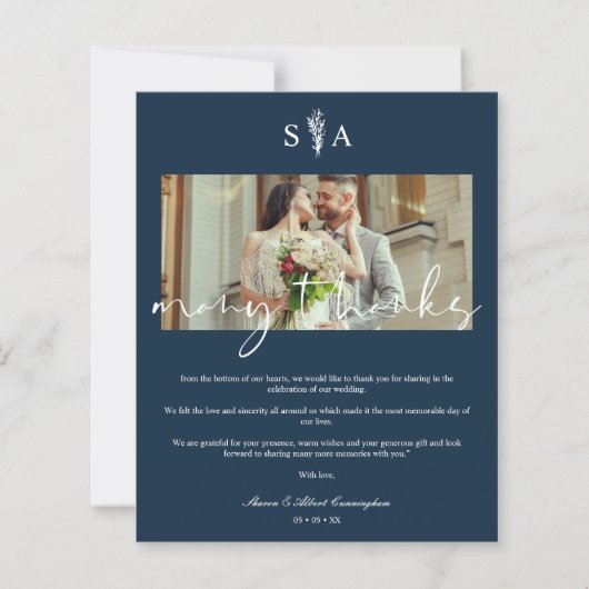 Billige Hochzeiten Foto Botanische Initials Vielen (Vorderseite)