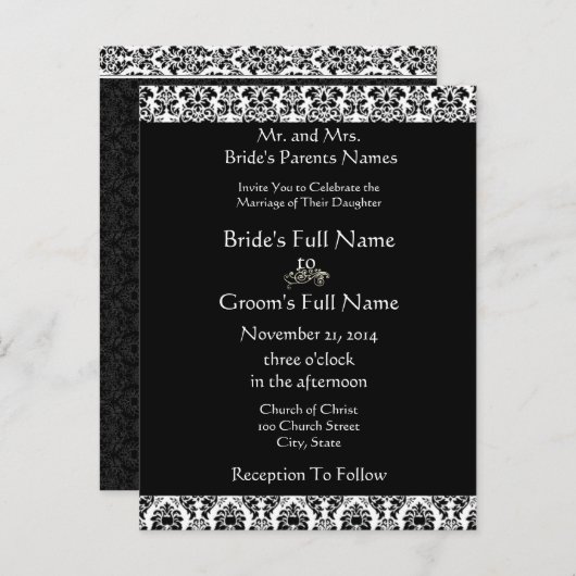 Billige Hochzeitskarten Einladungspostkarte (Vorne/Hinten)