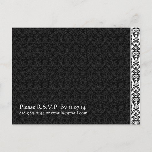 Billige Hochzeitskarten Einladungspostkarte (Rückseite)