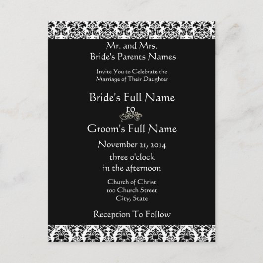 Billige Hochzeitskarten Einladungspostkarte (Vorderseite)