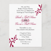 Billige Hochzeitskarten Einladungspostkarte (Vorderseite)