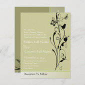 Billige Hochzeitskarten Einladungspostkarte (Vorne/Hinten)