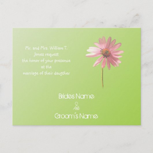 Billige Hochzeitskarten Einladungspostkarte (Vorderseite)