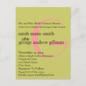 Billige Hochzeitskarten Einladungspostkarte (Vorderseite)