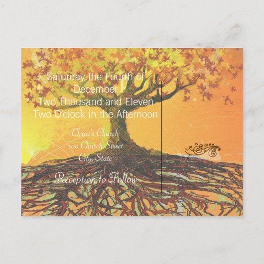 Billige Hochzeitskarten Einladungspostkarte (Rückseite)