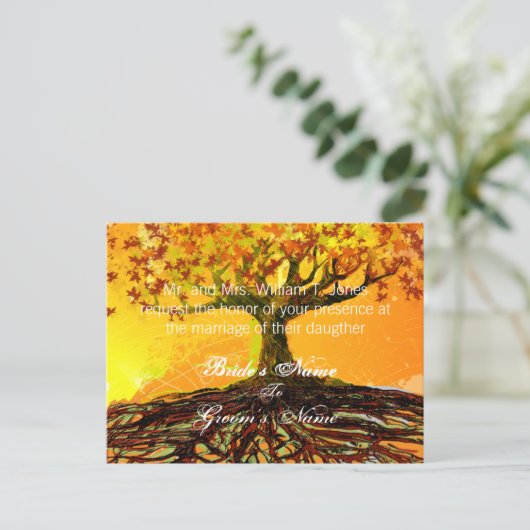 Billige Hochzeitskarten Einladungspostkarte (Stehend Vorderseite)